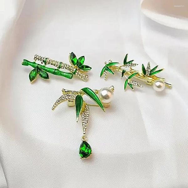 Broches exquise cristal perle bambouaf feuille broche mini panda élégant épingles à revers pulat badges