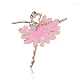 Broches exquise émail danse ballet fille broche pour les femmes de la fête de mariage jupe accessoires bijoux cadeau