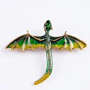 Broches Exquise Mode Vintage Goutte D'huile Exagérée Dragon Volant Broche Hommes Personnalisé Costume Manteau Accessoires Animal Pin Badge