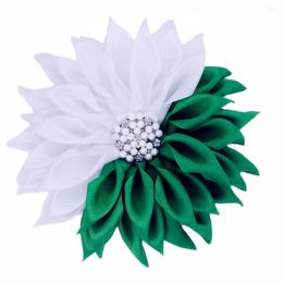 Broches ruban en tissu blanc vert, groupe de fleurs, broche de Corsage, communauté Iota Phi Lambda, les liens, broche sœur