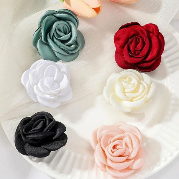 Broches en tissu Rose fleur, tendance, Corsage, bijoux à la mode pour femmes et filles, accessoires de Costume pour col de chemise