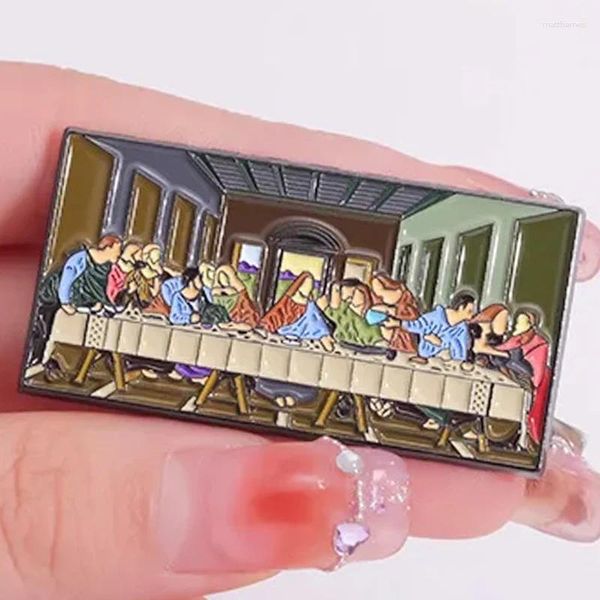 Brooches Famous Murales The Last Supper Ematel Pin Religious-Art Painting Inspiration Badges Temperament Artiste Artiste Backpack Jewelry