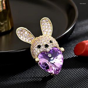 Broches fantásticos cruelas de cristal austriacos de color púrpura para mujeres