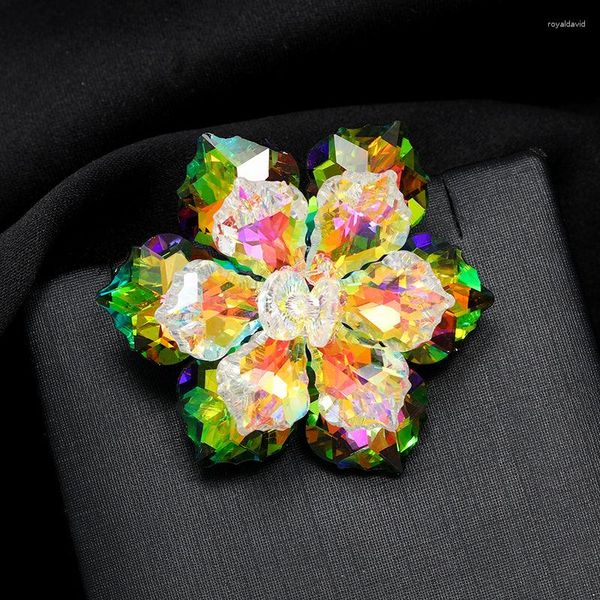 Broches FARLENA, joyería, flor de cristal brillante para mujer, broche de belleza para fiesta de oficina, Pin, regalos de año 2023