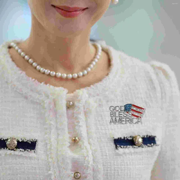 Broches en alliage de mode pour femmes, Clips en forme de drapeau américain, broche décorative pour robe et vêtements