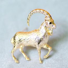 Broches mode antilope dier sieraden goud zilveren kleurlegering geitenbroche voor vrouwen mannen jas suite scharf badge pinnen