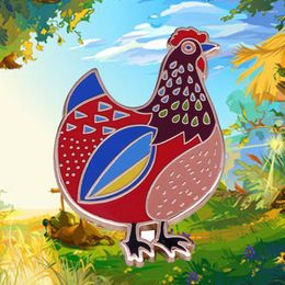 Broches Fashion Backyard Hen Badge Poulet coloré Broche Broche Pet Voline Émail Pin Adults Kids Anniversaire Cadeau de Noël