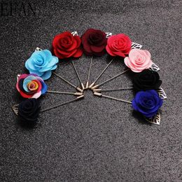 Broches mode boutonniere bloem vaste kleur stick revers stropdas pin broche wave badge doek borstpin