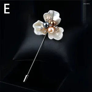Brooches Fashion Brooch Rose Flower Pearl Corsage Camellia Long Needle Pin pour femmes SHAWRAT COLRY Collier Accessoires