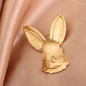 Broches Fashion Creative Art 3D Plate Making Matte Gold Cute Temperament Mist Face Coat Broche