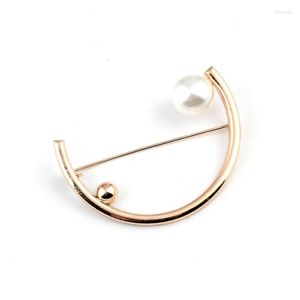 Broches Mode Vaste Kraag Legering Parel Broche Gebogen Revers Pin Gesp Sieraden Voor Vrouwen Kleding Accessoires Geschenken