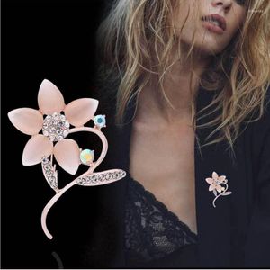 Broches à fleurs de mode, broches de luxe en cristal, Corsage opale tournesol, broches de collier élégantes pour femmes, vente en gros