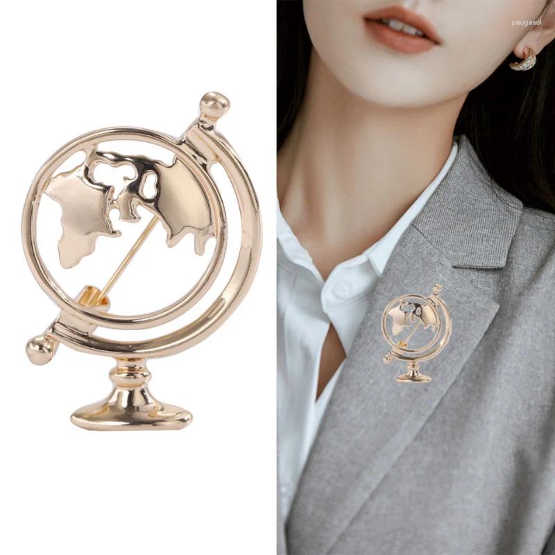 Brooches Fashion Globe For Women Niche Personality Corsage Coat Bag Alloy Pin Unisex Exquisite Jewelry Geography Enthusiast Gift