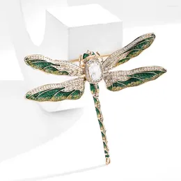Brooches Fashion Green Entamel Dragonfly Fomen Women Men Metal Insectes bijoux mariages Banquet Party Brooch Pins Cadeaux