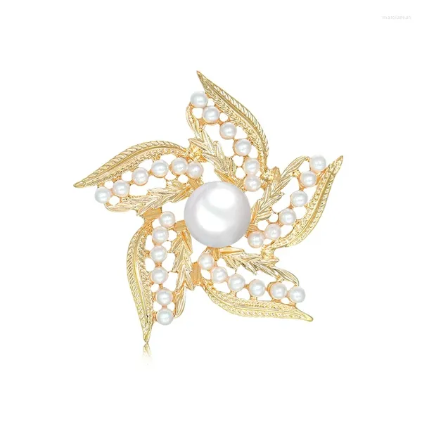 Broches mode Imitation perle fleur pour femmes mariage fête nuptiale ronde Bouquet broche broche