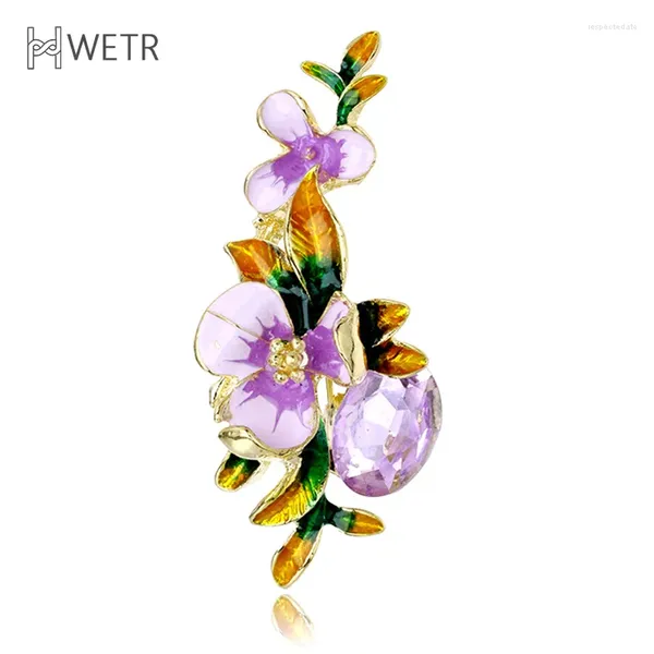 Broches mode Iris fleur violet cristal broche femmes vêtements manteau bijoux accessoires de fête cadeaux