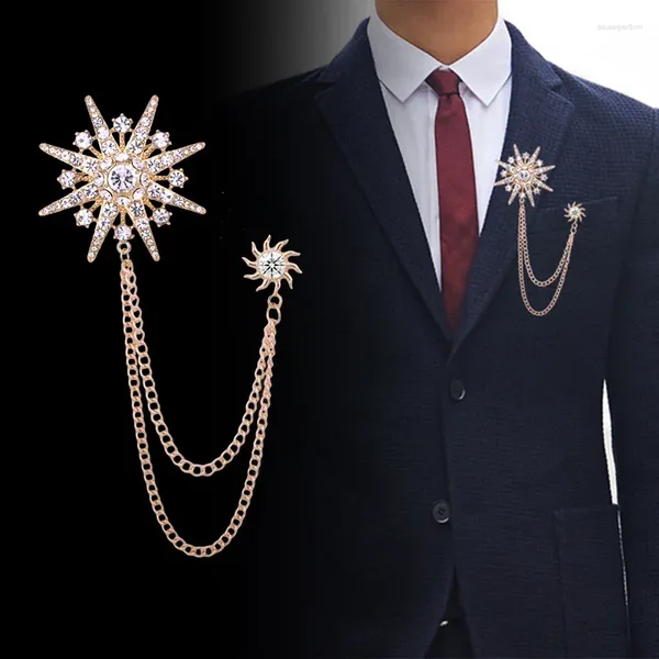 Brooches Fashion Luxury Chain pour hommes Tassel Star Brooch Broch Woman's Swear Suit CORSAGE CORDE