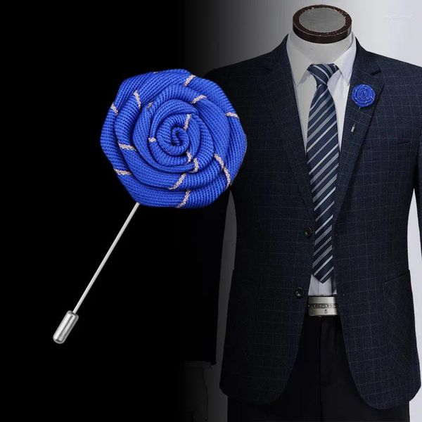 Broches en forme de fleur pour homme, faite à la main, épingle à revers, épingles de col, Corsage pour femme, costume de fête, Banquet de mariage