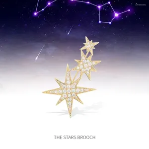 Brooches Fashion Metal Star Brooch Bamise Exquise Ladies Suit Pins Ains Brides Bridesmaid Gifts Bijoux Accessoires en gros