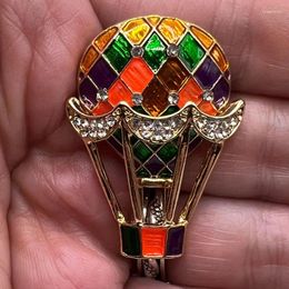 Broches Mode Olie Druipende Driedimensionale Kleur Luchtballon Broche Legering Strass Pin Pak Beek Voor Mannen En Vrouwen