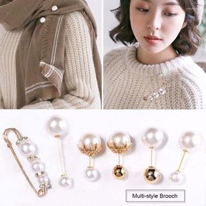 Broches De Mode Perle Broches Sangle Fixe Charm Up Épingle De Sûreté Broche Pull Cardigan Clip Chaîne Femmes Bijoux Accessoires