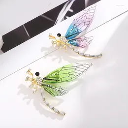 Brooches Fashion Rhingestone Butterfly Dragonfly Brooch Fomen Women Coat Robe Anti-Glare Tins Pins Accessoires de bijoux Party