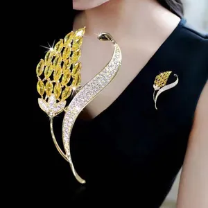 Brooches Fashion Rhingestone Crystal Wheat For Women Vêtements Coat Bijoux Party Party Accessoires