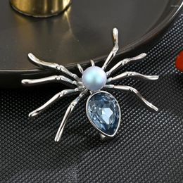 Broches Fashion Rhinestone Spider Brooch Retro Insect Crystal Suit Borning Robe Scarf Boucle de boucle pour hommes et femmes