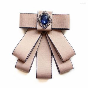 Broches Fashion Ribbon Bow Tie Party Formal Corbalo Hecho Corbalo de diez rianas Broche Brooch Boda de lujo Bowties ajustables C1fe