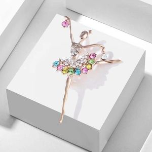 Broches mode glinsteren kristallen dansende meisje vrouwen strass ballerina broche pin kleding kleding juweel decoratie