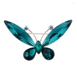 Broches Mode Simple Atmosphère Vert Cristal Verre Papillon Broche Manteau Épingle Châle Boucle Bijoux Accessoire Partie Broch Broszka X1035