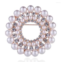 Broches mode Simple rond Imitation perle broche broche haut de gamme dames vêtements accessoires H1462