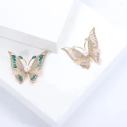 Brooches Fashion Women's's Creuded Butterfly Brooch Alloy Hingestone Coat Accessoires Bijoux Deux couleurs disponibles