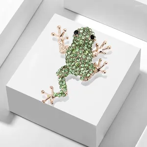 Broches Broche grenouille polyvalente à la mode avec accessoires de Corsage d'animaux de dessin animé en cristal broches en métal pour sac à dos