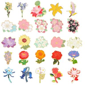 Brooches Fleur Brooch Simulation Plant de fleurs Broche Lily Tulip Sunflower Iris Glory Lotus Vêtements Batte