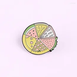 Broches fruit cirkel schotel pizza eten wafel watermeloen desserts cake mooie en zoete sieraden ornamenten voor meisjes geschenken
