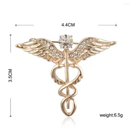 Broches Funmor Crystal Rinestone Wing Snake Shape Corsage Double Animal Style Badge Hijab Pins