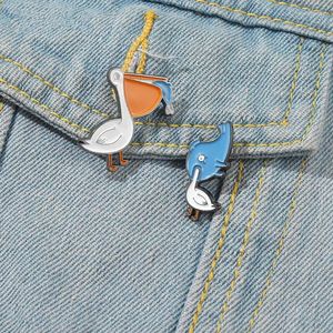 Broches Cormoran drôle manger poisson broche mignon dessin animé Animal broche mode personnalisé émail bijoux canard manger accessoires Style Vintage