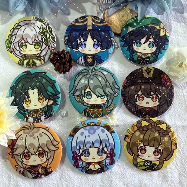 Broches juego impacto broche insignia Kazuha Yae Miko Venti Hu Tao Xiao Cosplay lindo flor Pin accesorios para mochila regalos