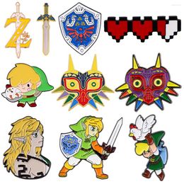 Brooches Game Shield Émousses en émail Badges d'anime sur sac à dos Carton de dessin animé Accessoires accessoires