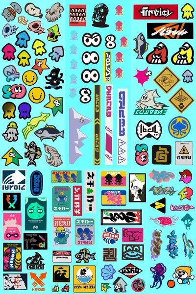 Broches jeu SPLATOON autocollants mat Flash Membrane mallette de rangement pour ordinateur portable ensemble décoratif de sept périphériques