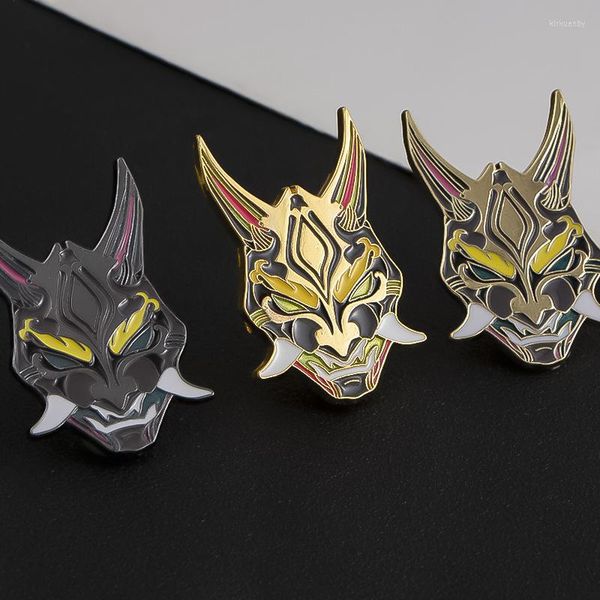 Broches Genshin Impact jeu pour le même masque Xiao Style épingles en émail Badge personnalité vêtements cartable accessoires dessin animé broche mode