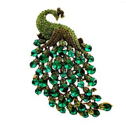 Brooches Glamorous Status Pride Green Peacock Brooch Pin Bird Animal Gift Bijoux