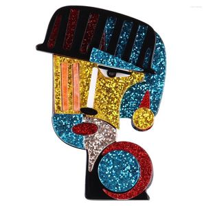 Broches paillettes coloré acrylique Art Figure broche épinglettes pour femmes hommes dessin animé charmante dame Badge bijoux cadeaux