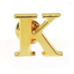 Broches Broche lettre initiale dorée haute qualité classique A-Z Alphabet plaqué or épinglette femmes chapeau écharpe sac à dos Badge bijoux