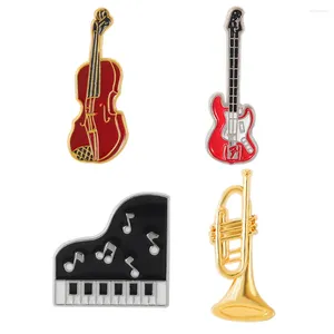 Broches en émail pour guitare, Badge créatif et mignon, Instrument de musique, thème musical, broche de violon Vintage pour chapeau, décoration de chemise