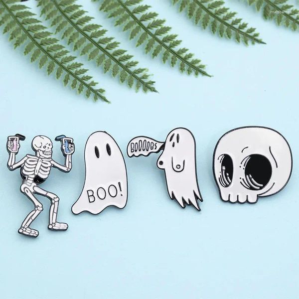 Brooches Halloween Ghost and Monster Series Cartoon Emblem Emblem Skull Witch Skeleton Huile Dropring Brooch Manufacturing Wholesale Direct