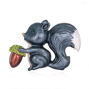 BROOCHES HAN Edition Cartoon Alloy Fabricant pour fournir les animaux de peinture Brooch Beld Squirrel sur place