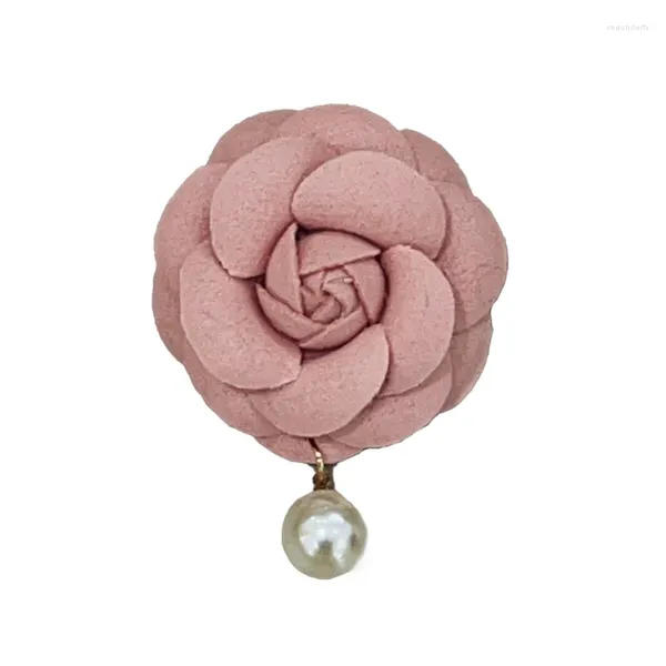 Broches en tissu fait à la main pour femmes, perle camélia, fleur, Corsage, mode élégante, épingles à revers, Badge, accessoires bijoux