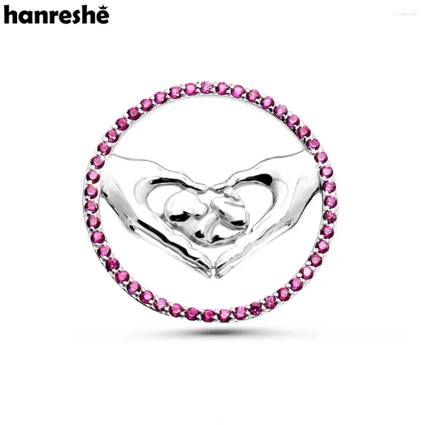 Broches Hanreshe obstétrique bébé broche broches incrustées de cristal coeur revers Badge amour maternel bijoux médicaux pour maman médecins infirmières